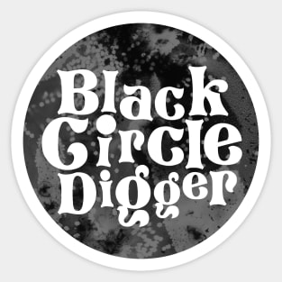 Black Circle Digger Sticker